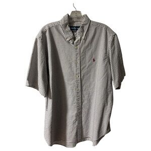 Ralph Lauren Old Money Preppy White & Navy Classic Fit Button-Down Shirt XL